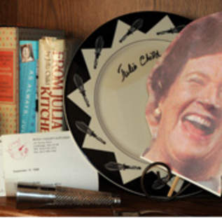 Julia Child books and memorabilia. Judith Dunbar Hines has a collection of Julia Child books and memorabilia at her home. John J. Kim - Sun-Times